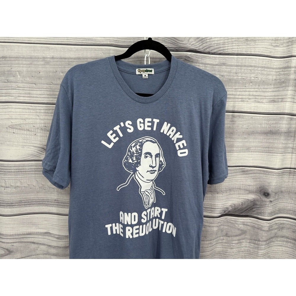 Tipsy Elves Start A‎ Revolution T Shirt Men's Size Large Blue